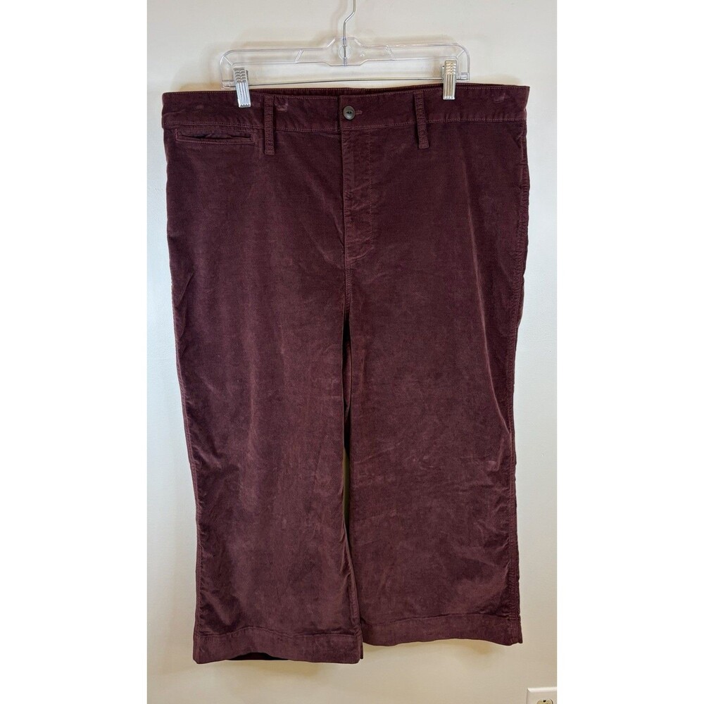 MADEWELL Emmett Wide Leg Velveteen Pants 35P  Burgundy Velvet Crop High Waisted